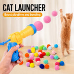 Cat Toy Ball Launcher Set with Plush and EVA Balls