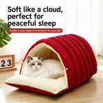 Semi-Enclosed EPE Foam Pet Bed for Cats and Small Dogs