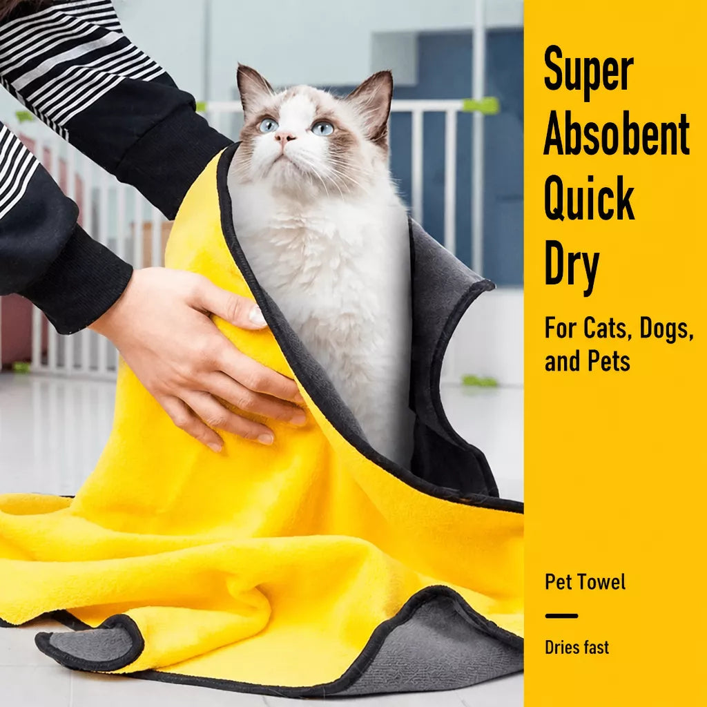 Cotton Pet Bath Towel for Dogs & Cats