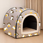 Waterproof Semi-Enclosed Dog & Cat Bed with Removable, Washable Design