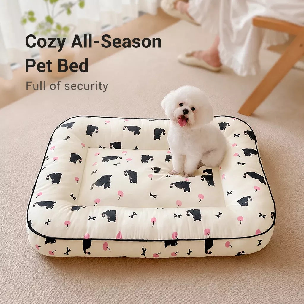 Cotton-Linen Pet Bed Cushion for Small Pets