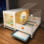 Small Dog Crate with Separate Rest and Potty Areas