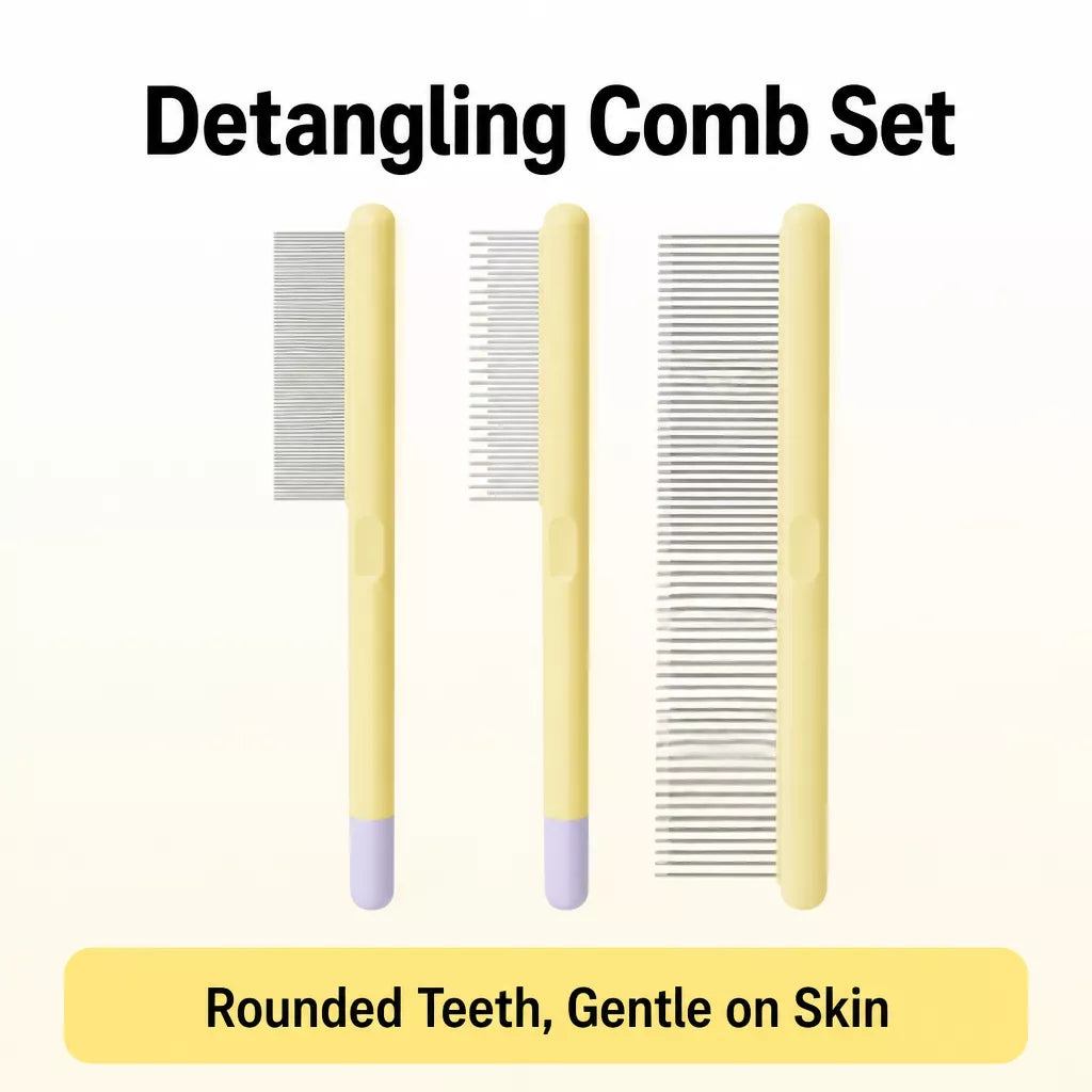 3-Piece Pet Grooming Comb Set for Cats & Dogs