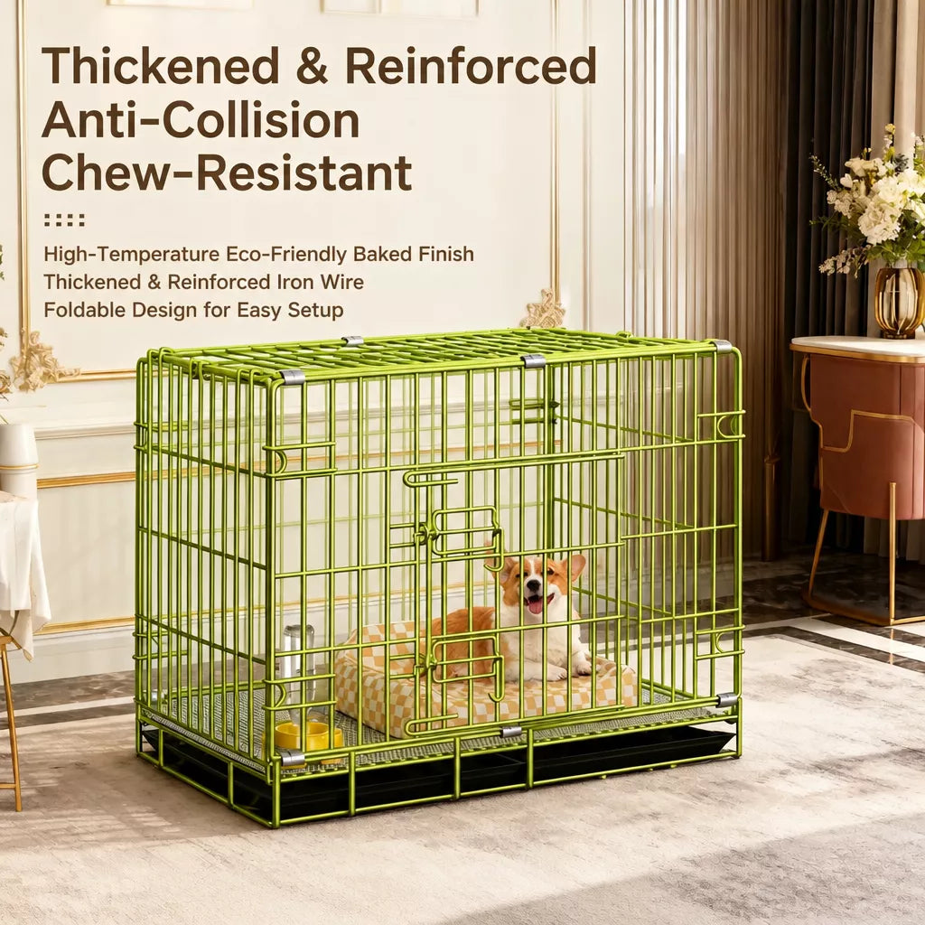 Indoor Metal Dog Crate with Tray