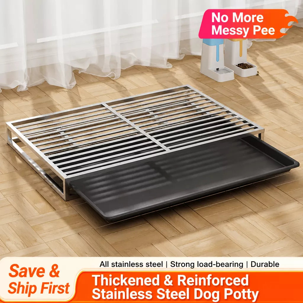 Stainless Steel Dog Potty Tray for Medium and Large Dogs