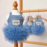 Blue Striped Mesh Dress for Cats and Dogs