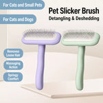 Stainless Steel Curved-Handle Pin Brush for Dogs & Cats