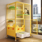 Large Multi-Tier Indoor Cat Enclosure with Litter Box