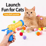 Cat Toy Ball Launcher Set with Plush and EVA Balls