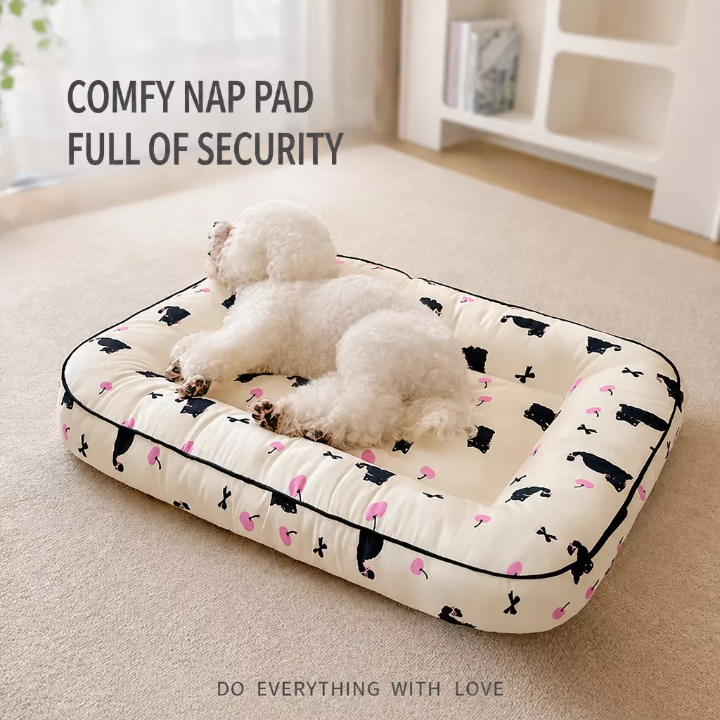 Cotton-Linen Pet Bed Cushion for Small Pets