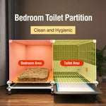 Small Dog Crate with Separate Rest and Potty Areas