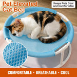 Elevated Round Pet Bed with Breathable Hammock