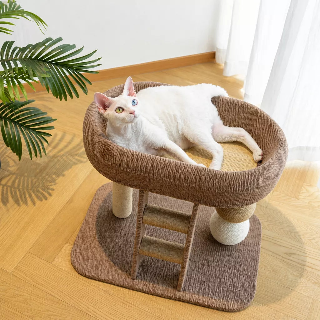 Compact Cat Tree with Sisal Scratching Post and Resting Bed