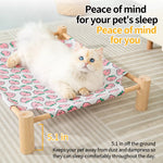 Elevated Cat & Small Pet Bed with Solid Wood Frame