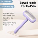 Stainless Steel Curved-Handle Pin Brush for Dogs & Cats