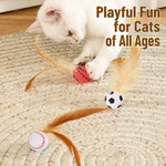 Cat Feather Teaser Ball Toy