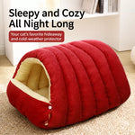 Semi-Enclosed EPE Foam Pet Bed for Cats and Small Dogs