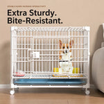 Reinforced Stackable Indoor Dog Crate with Toilet Tray