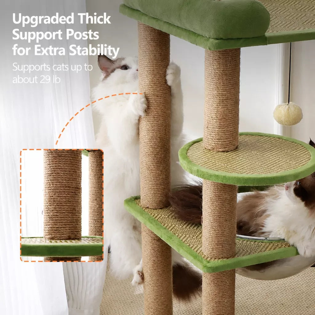 Space-Themed Cat Tree with Hideaway and Perch