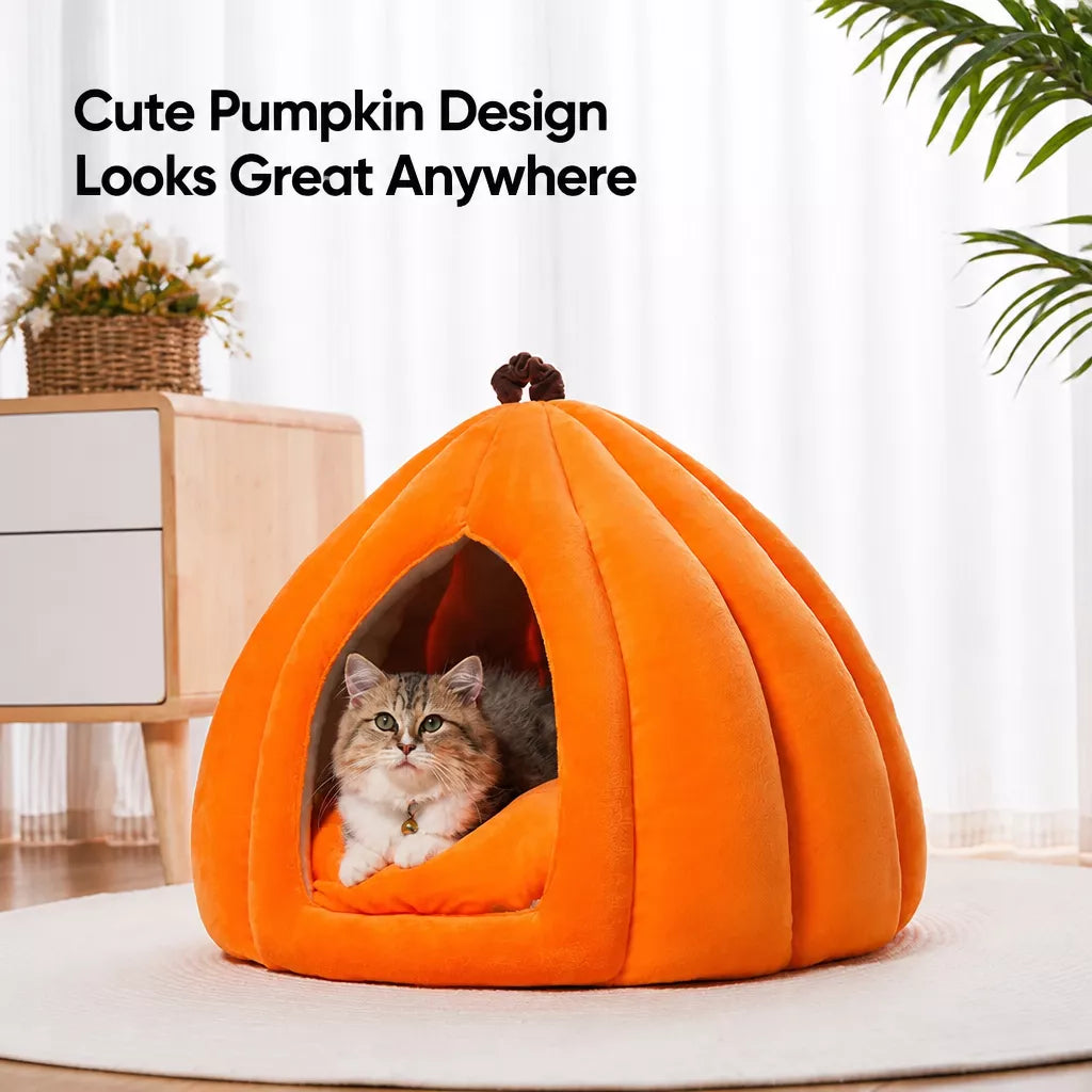 Enclosed Polyester Pet Bed for Cats and Small Dogs