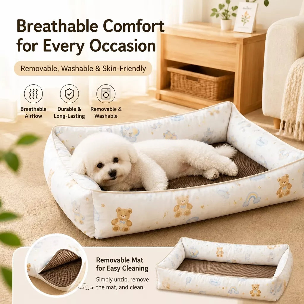Washable Reversible Pet Bed for Small Dogs and Cats