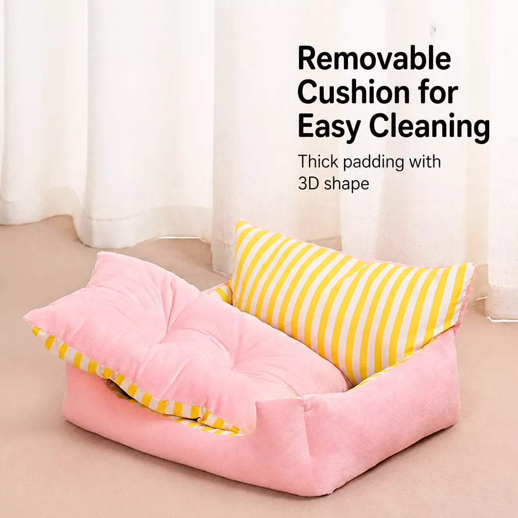 Pet Bed and Cushion for Cats and Small Dogs