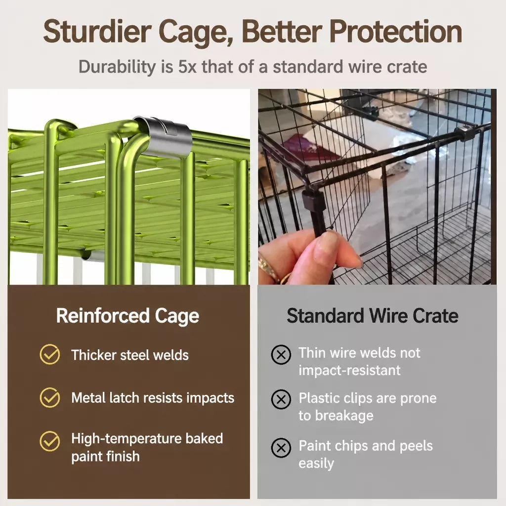 Indoor Metal Dog Crate with Tray