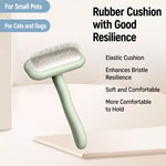 Stainless Steel Curved-Handle Pin Brush for Dogs & Cats
