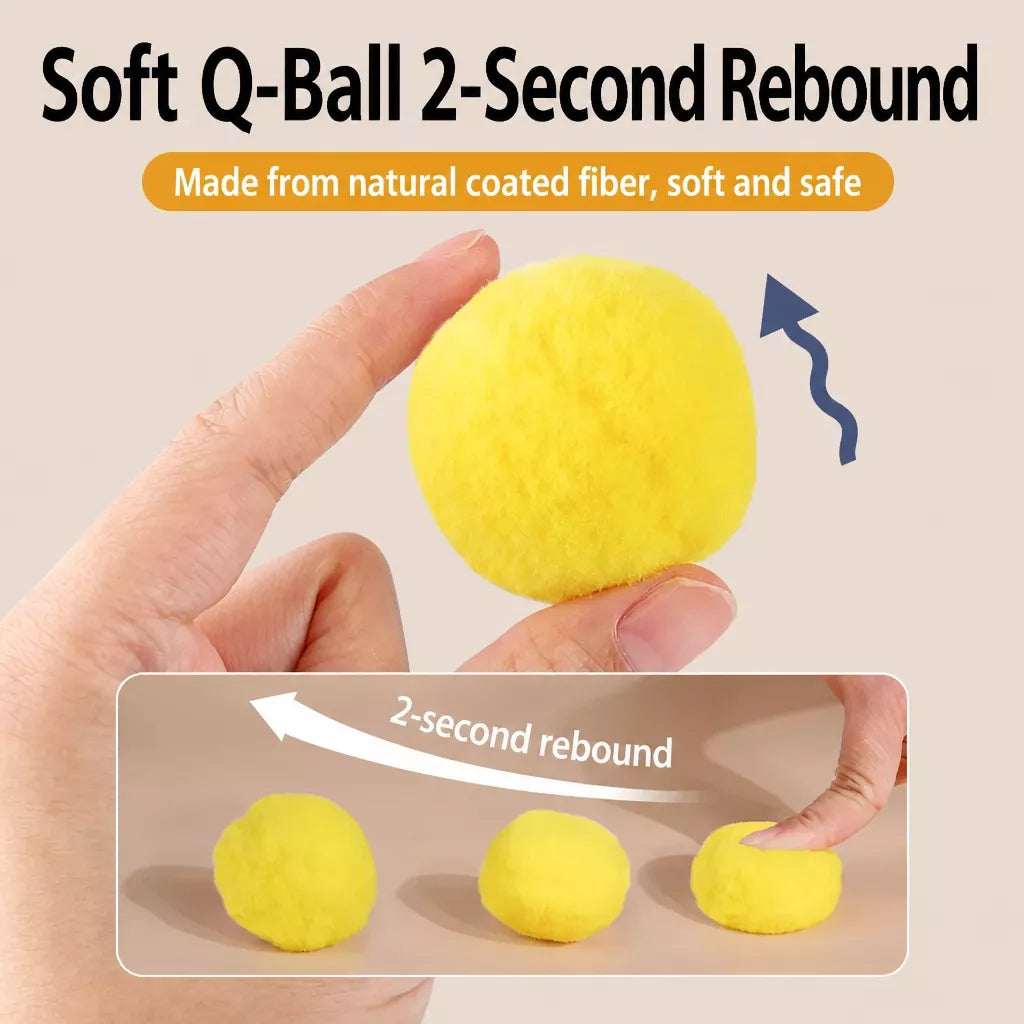 Cat Toy Ball Launcher Set with Plush and EVA Balls