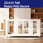 Indoor Pet Playpen with Rolling Panels and Door