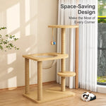 Cat Tree with Enclosed Cat House and Scratching Board