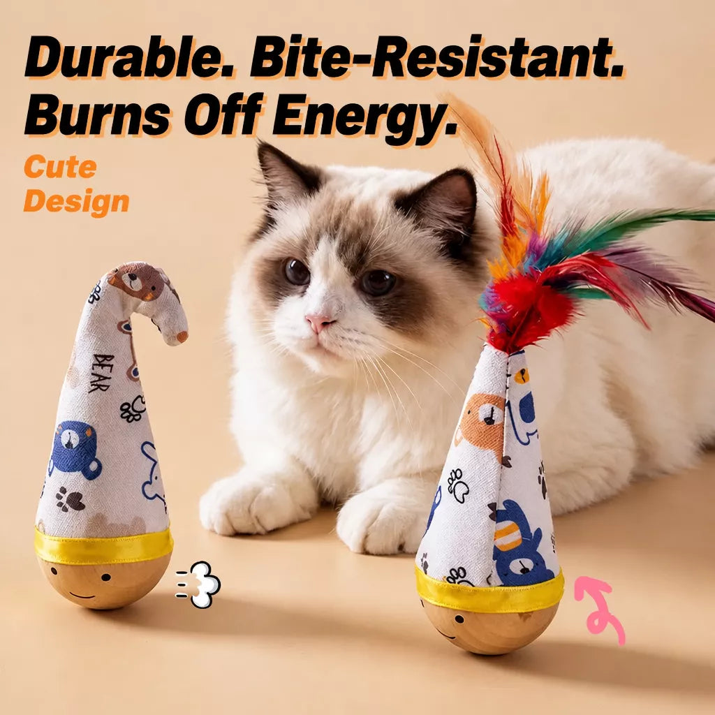 Wobble Cat Toy with Feather