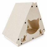 Triangular Corrugated Cardboard Cat Scratcher House