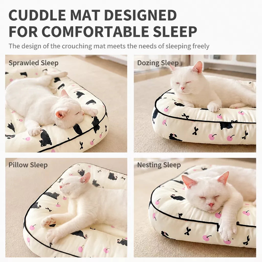 Cotton-Linen Pet Bed Cushion for Small Pets
