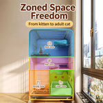 Large Multi-Tier Indoor Cat Enclosure with Litter Box