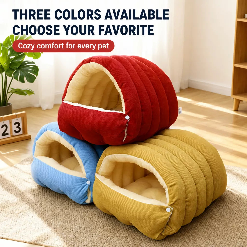 Semi-Enclosed EPE Foam Pet Bed for Cats and Small Dogs