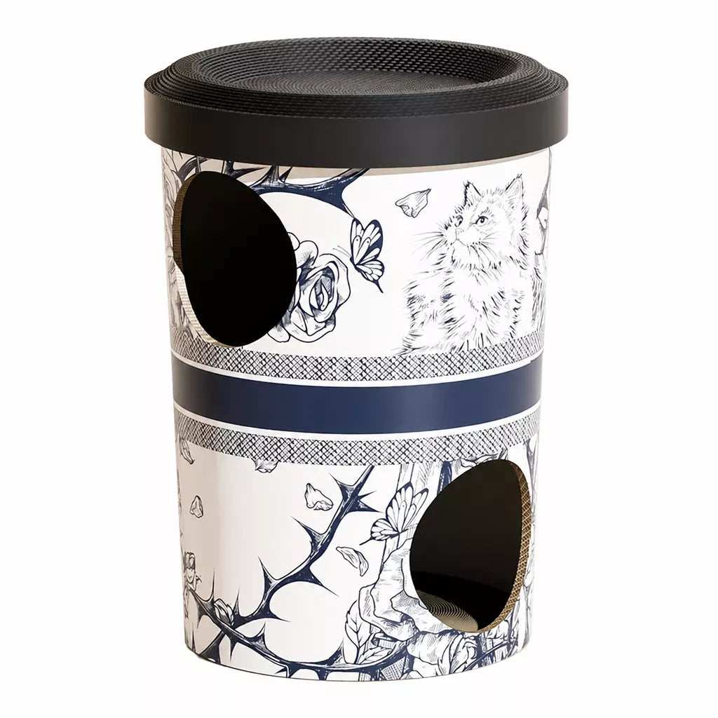 Three-Level Milk Tea Cup Cat Scratcher House