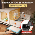 Small Dog Crate with Separate Rest and Potty Areas