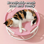 Elevated Round Pet Bed with Breathable Hammock