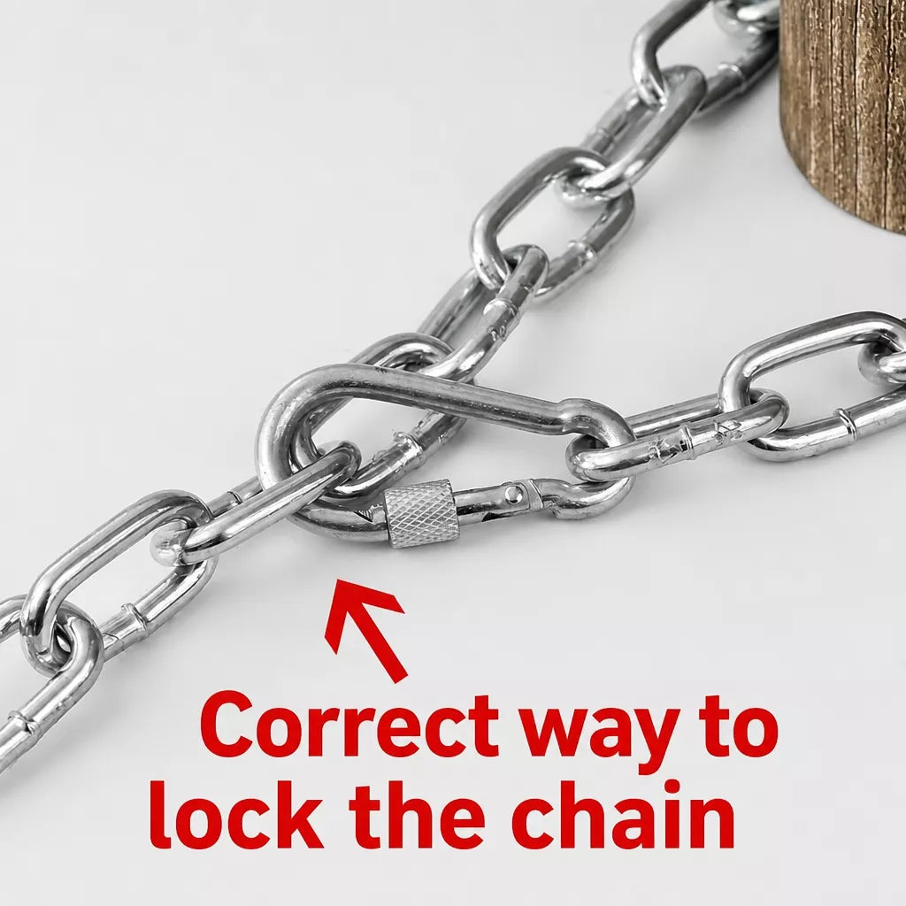 304 Stainless Steel Chain Dog Leash, Collar & Handle Set