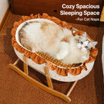 French-Style Cat Bed with Rocking Cradle Base