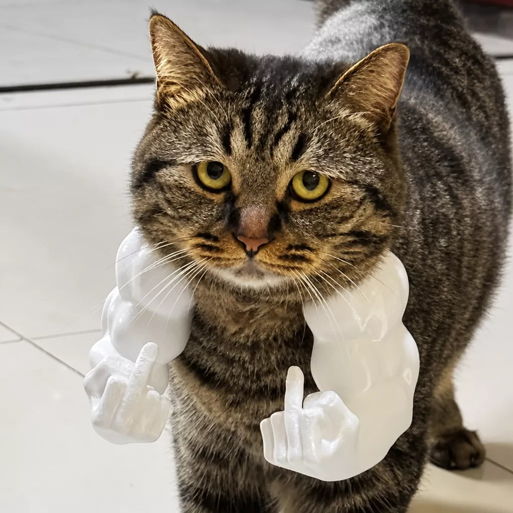 3D-Printed Muscular Arm Pet Neck Accessory