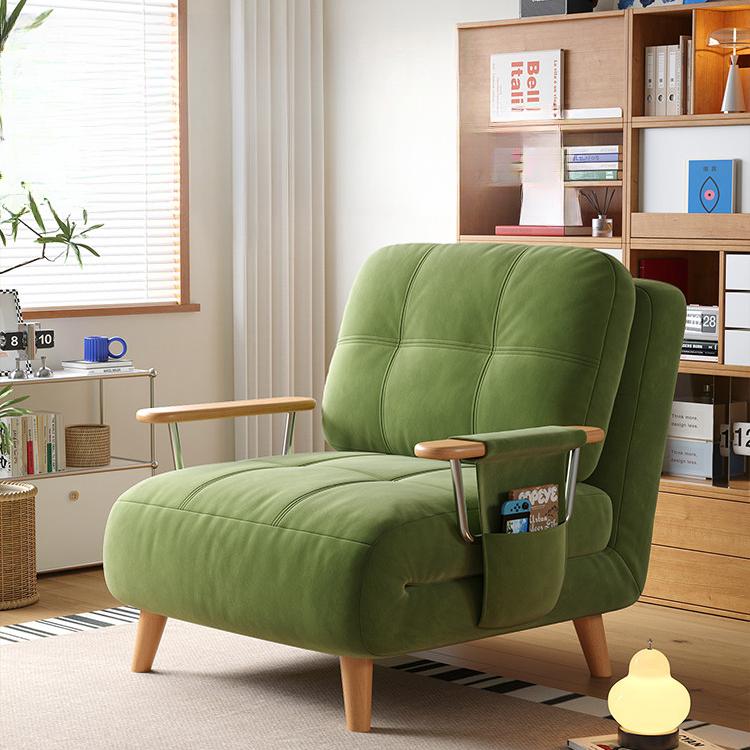 Fold-Out Sofa Bed with Scratch-Resistant Fabric and Solid Wood Legs mgj-0212-green