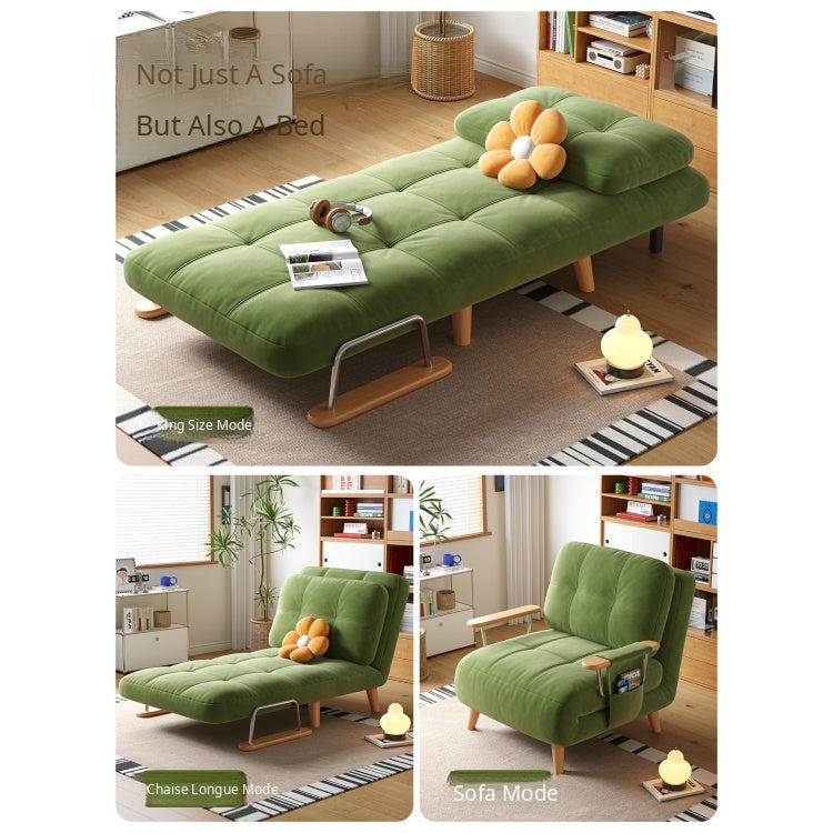 Fold-Out Sofa Bed with Scratch-Resistant Fabric and Solid Wood Legs mgj-0212-green