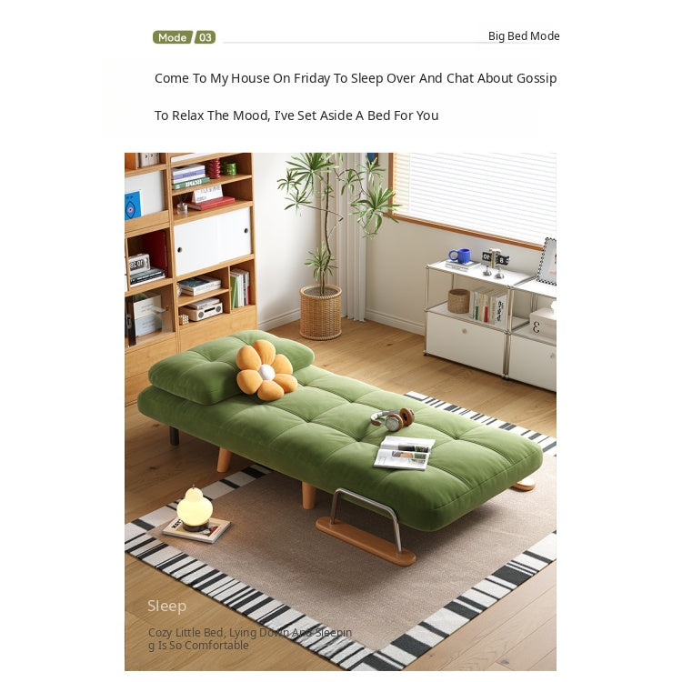 Fold-Out Sofa Bed with Scratch-Resistant Fabric and Solid Wood Legs mgj-0212-green