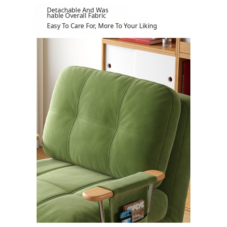 Fold-Out Sofa Bed with Scratch-Resistant Fabric and Solid Wood Legs mgj-0212-green
