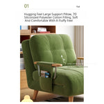 Fold-Out Sofa Bed with Scratch-Resistant Fabric and Solid Wood Legs mgj-0212-green