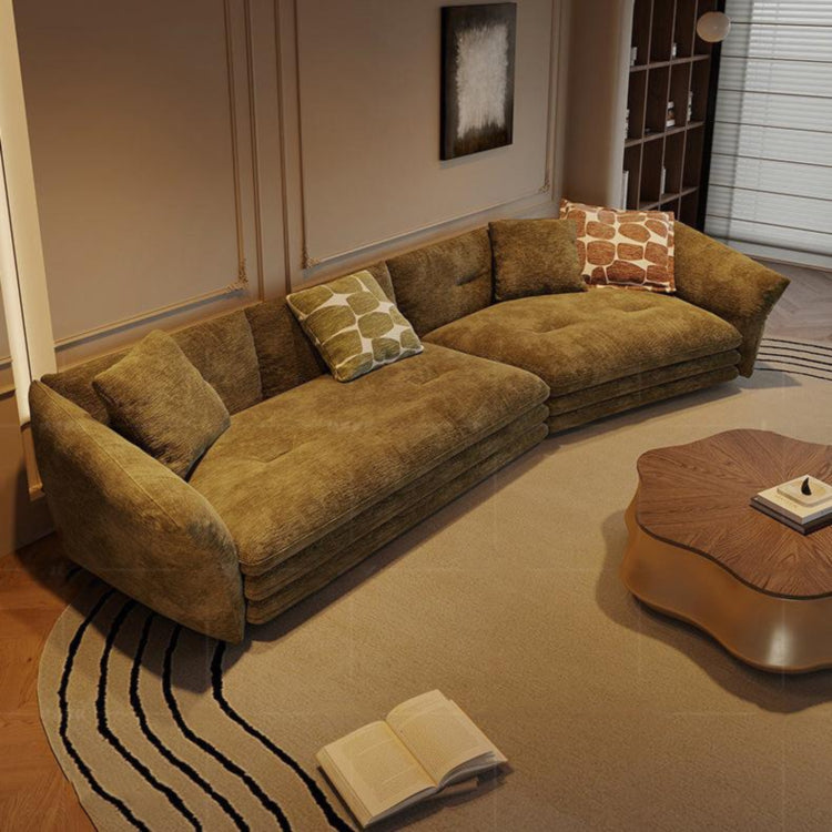 Minimalist French Cream Chenille Fabric Sectional Sofa for Living Room mxza-0207-48