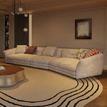 Minimalist French Cream Chenille Fabric Sectional Sofa for Living Room mxza-0207-48