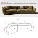 Minimalist French Cream Chenille Fabric Sectional Sofa for Living Room mxza-0207-48